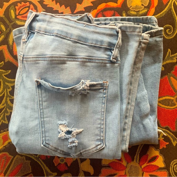 Rue21—Y2K Flare Distressed Ripped Light Wash Stretch Jeans, 2 Pairs (Size 12) - Picture 8 of 8